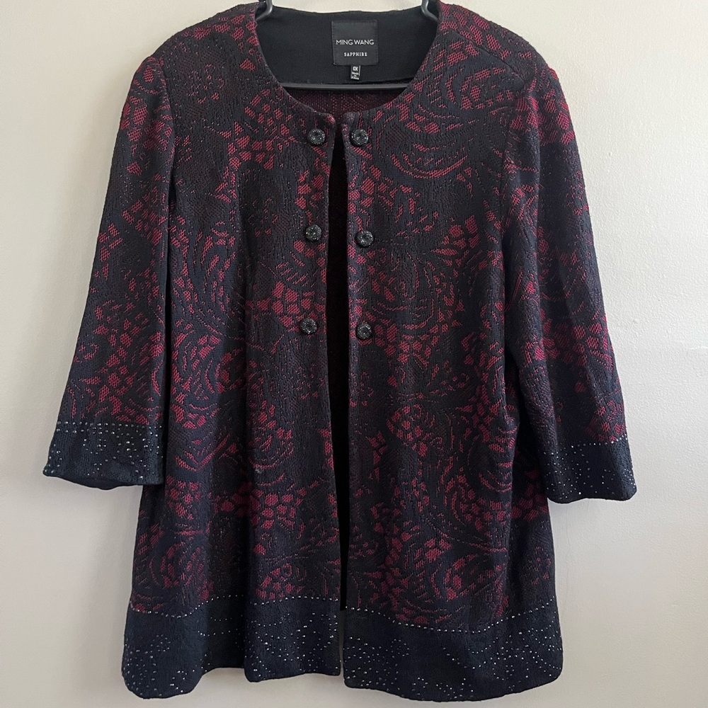 Ming‎ Wang Sweater Black and Red - Sparkles